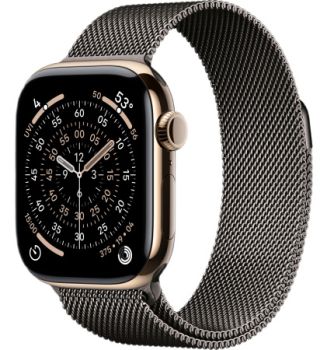 Apple Watch Series 11, 46 mm, Gold Titanium GPS+Cellular, Slate Milanese Loop M/L